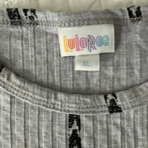 Lularoe XL Gray & Black Striped Maxi Dress - Picture 3 of 8